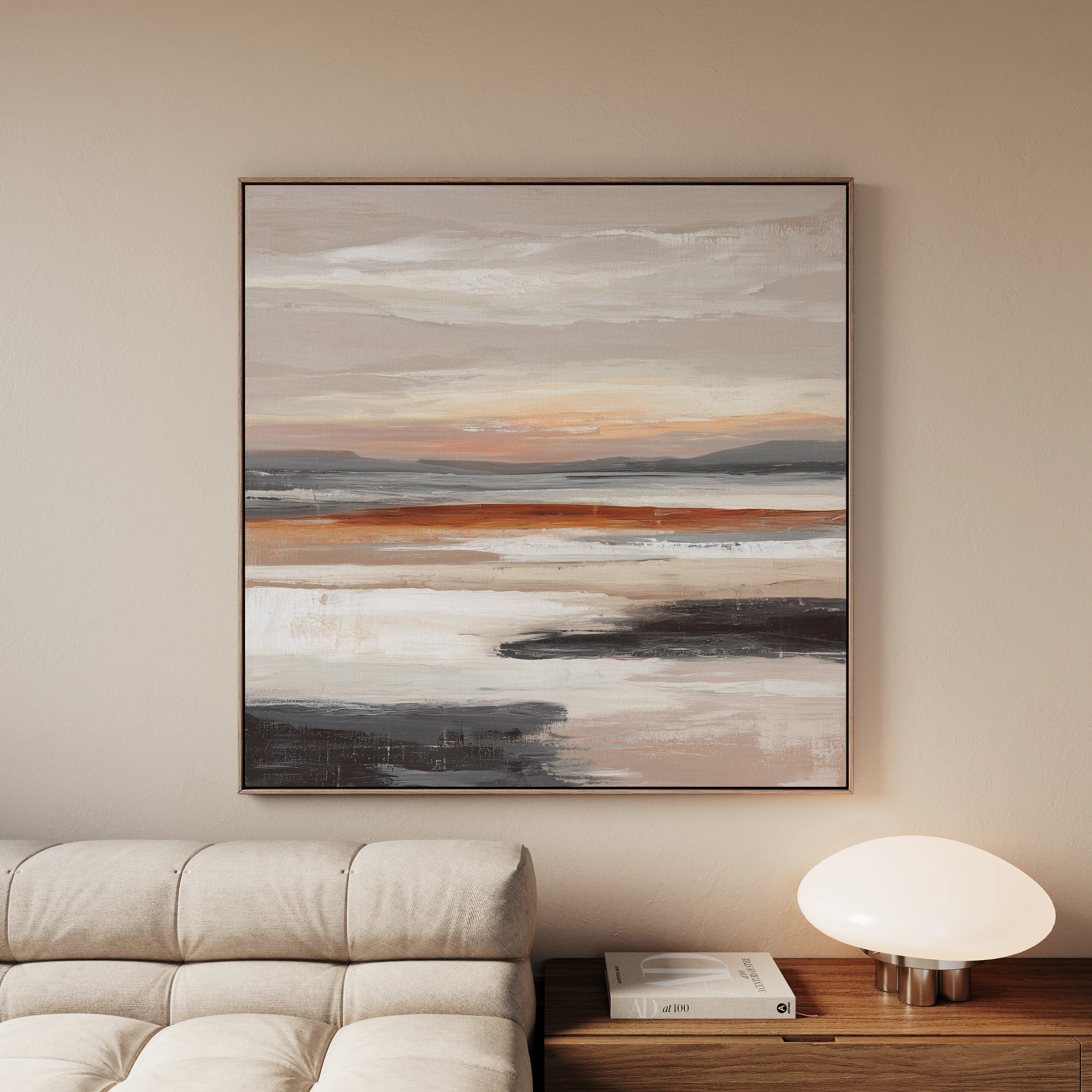 Abstract 1374 Canvas Art 16" x 16" / 40 x 40 cm / Black