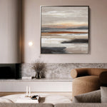 Abstract 1374 Canvas Art 16" x 16" / 40 x 40 cm / Black