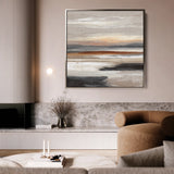 Abstract 1374 Canvas Art 16" x 16" / 40 x 40 cm / Black