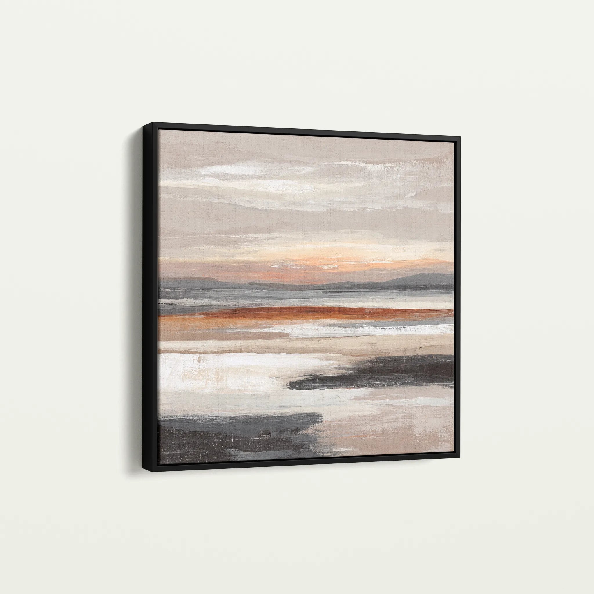 Abstract 1374 Canvas Art 16" x 16" / 40 x 40 cm / Black