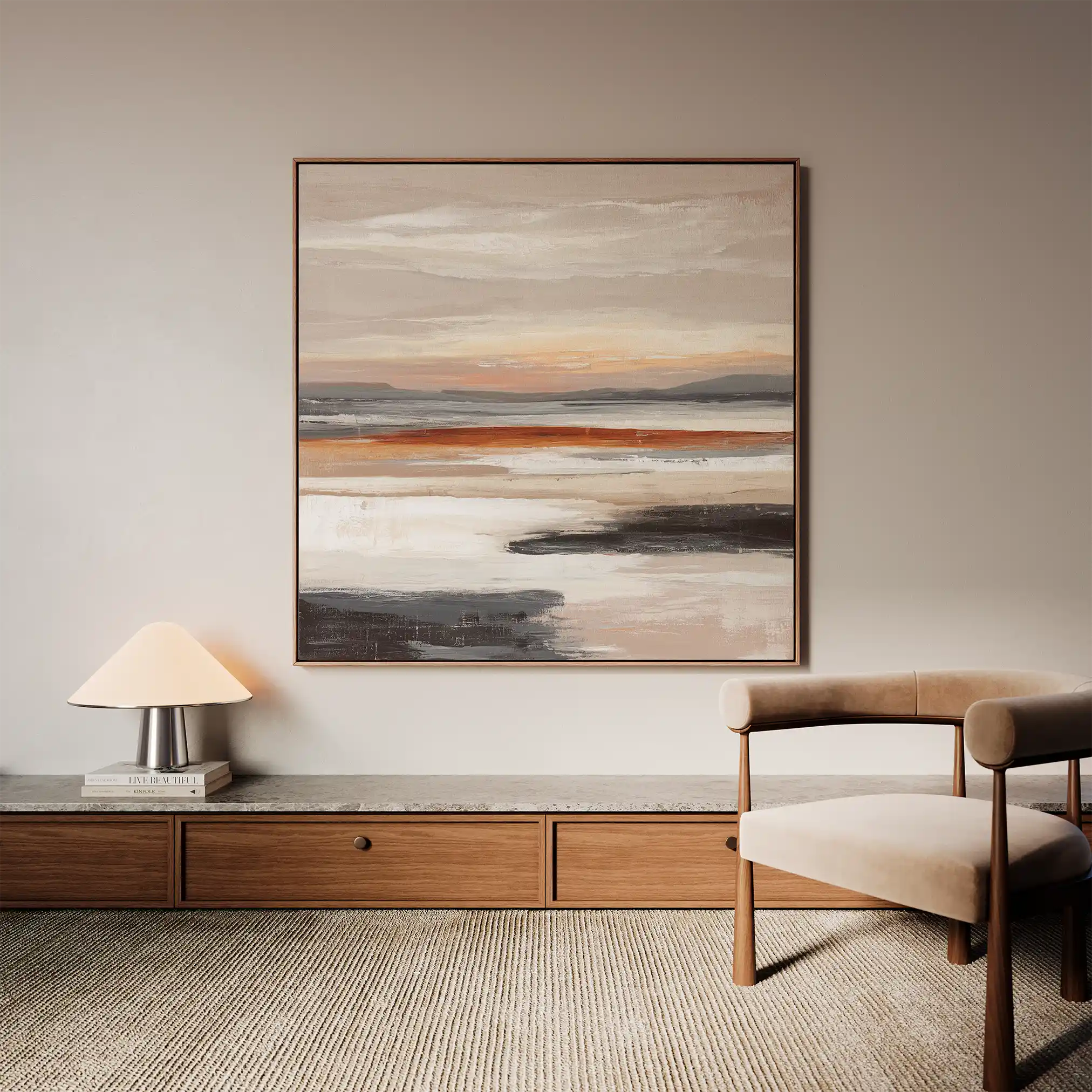 Abstract 1374 Canvas Art 60 x 60 cm / Black