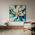 Floral 1374 Canvas Art 16" x 16" / 40 x 40 cm / Black