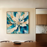 Floral 1374 Canvas Art 16" x 16" / 40 x 40 cm / Black