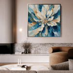 Floral 1374 Canvas Art 16" x 16" / 40 x 40 cm / Black