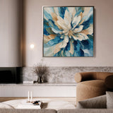 Floral 1374 Canvas Art 16" x 16" / 40 x 40 cm / Black