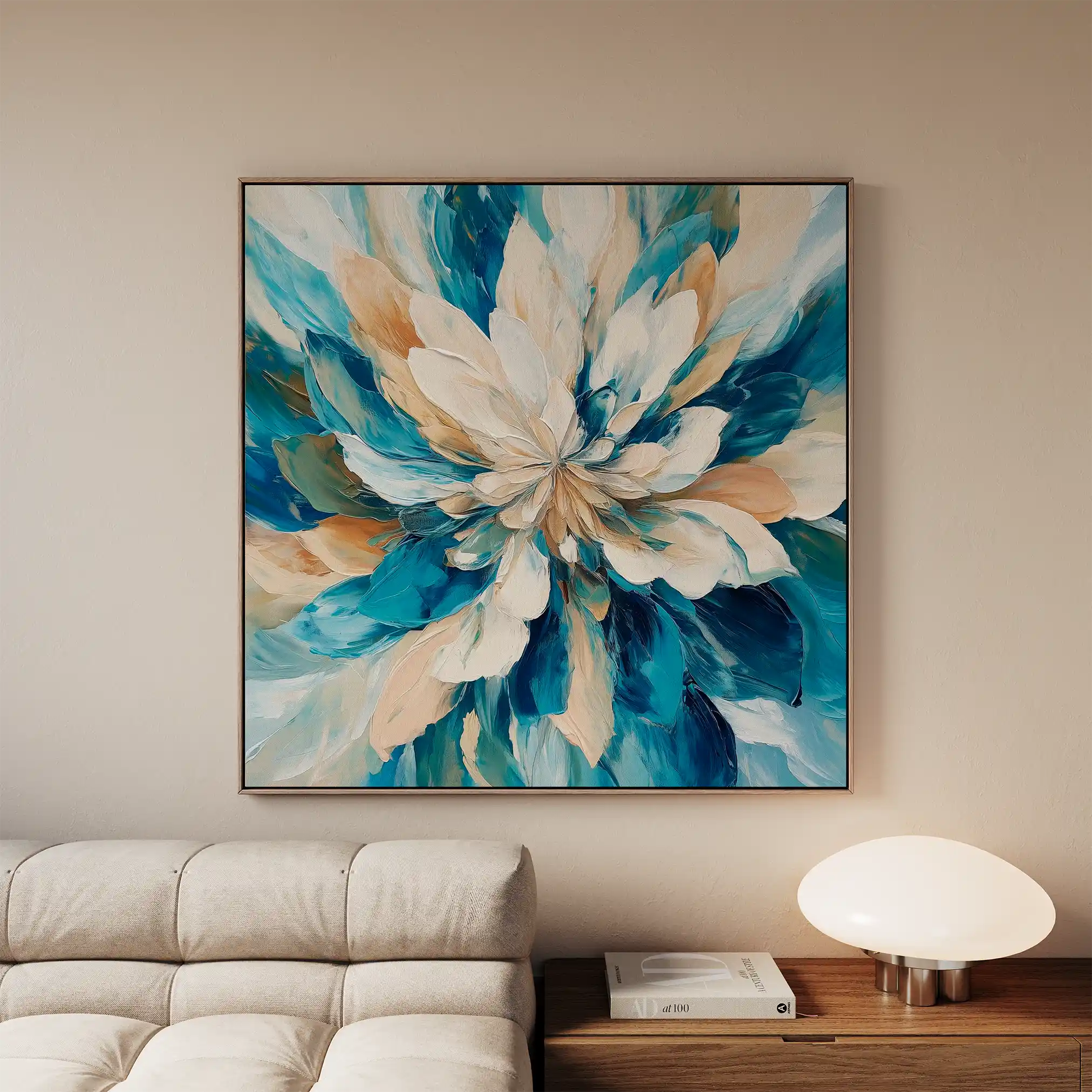 Floral 1374 Canvas Art 60 x 60 cm / Black