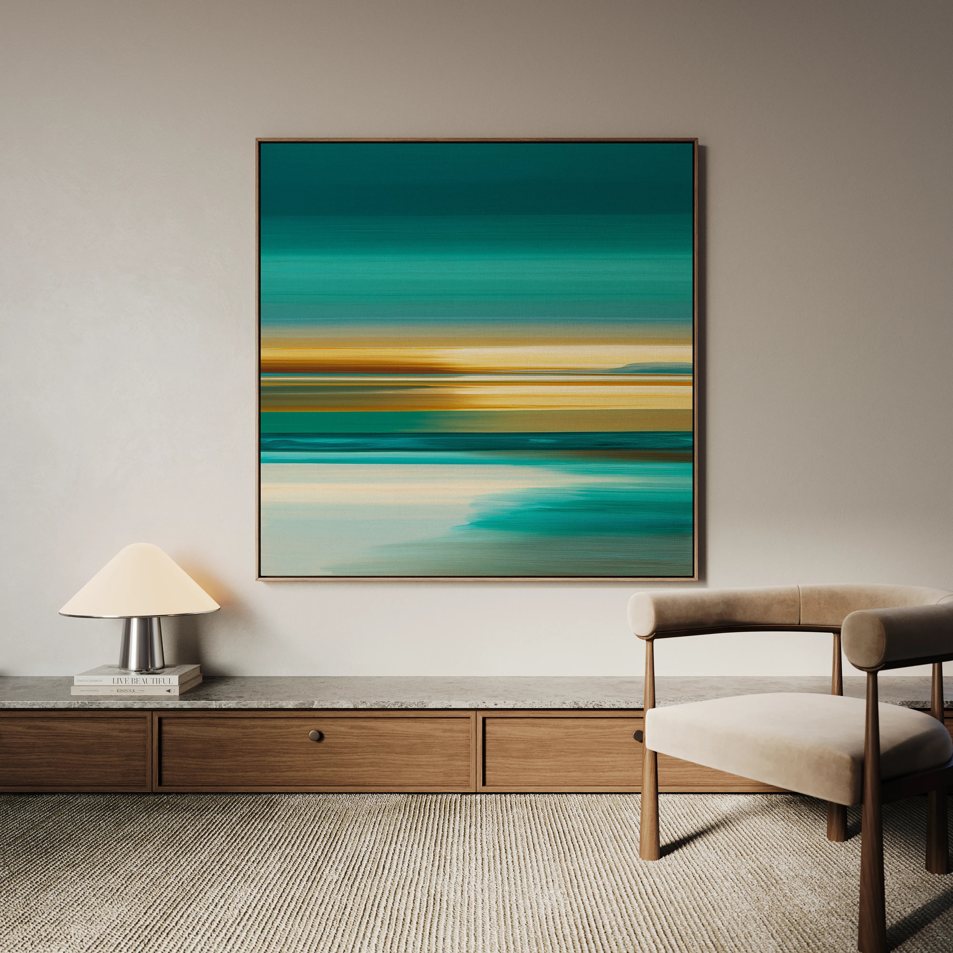 Abstract 1375 Canvas Art 16" x 16" / 40 x 40 cm / Black