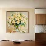 Floral 1375 Canvas Art 16" x 16" / 40 x 40 cm / Black