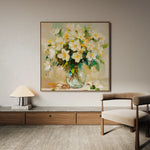 Floral 1375 Canvas Art 16" x 16" / 40 x 40 cm / Black