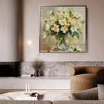 Floral 1375 Canvas Art 16" x 16" / 40 x 40 cm / Black