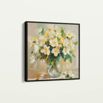 Floral 1375 Canvas Art 16" x 16" / 40 x 40 cm / Black