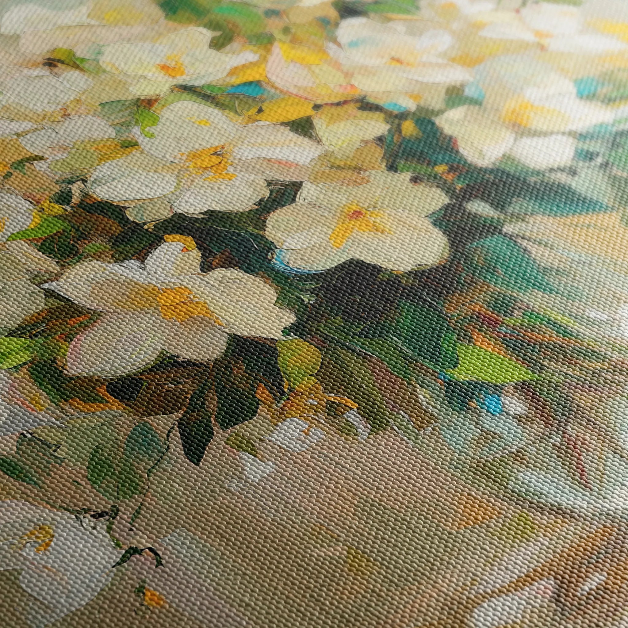 Floral 1375 Canvas Art 16" x 16" / 40 x 40 cm / Black
