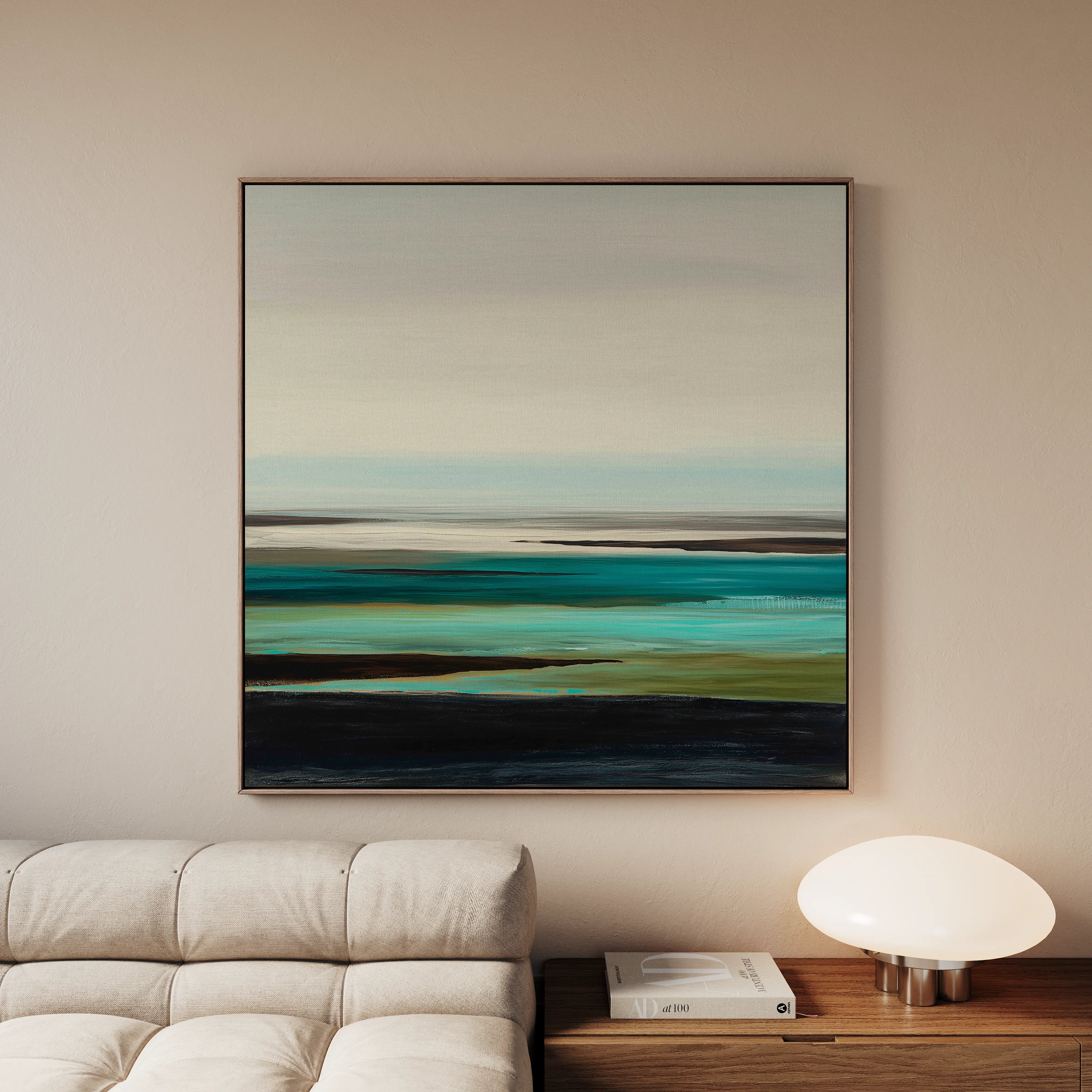 Abstract 1376 Canvas Art 16" x 16" / 40 x 40 cm / Black