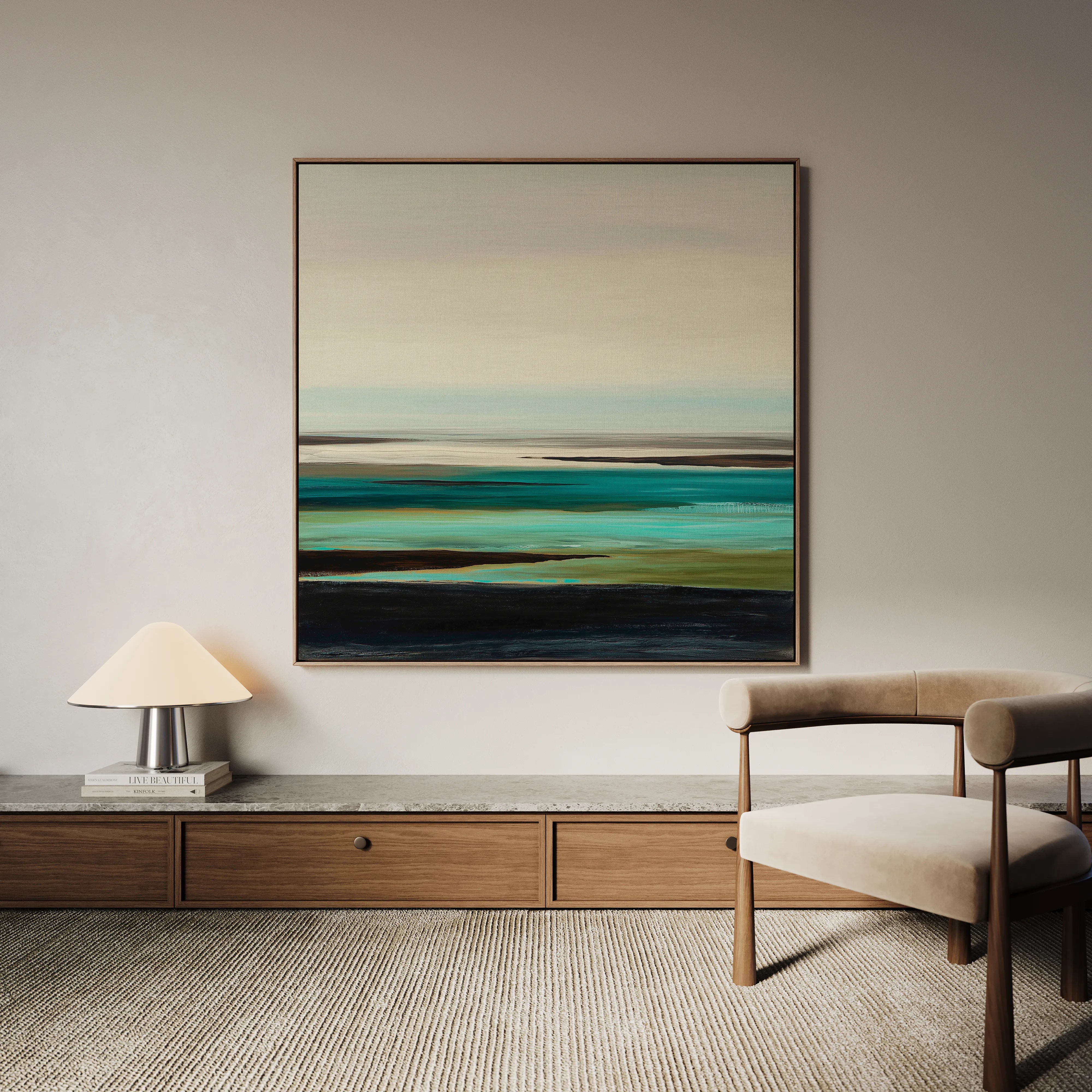 Abstract 1376 Canvas Art 16" x 16" / 40 x 40 cm / Black