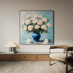 Floral 1376 Canvas Art 16" x 16" / 40 x 40 cm / Black