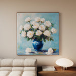 Floral 1376 Canvas Art 16" x 16" / 40 x 40 cm / Black