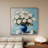 Floral 1376 Canvas Art 16" x 16" / 40 x 40 cm / Black