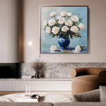 Floral 1376 Canvas Art 16" x 16" / 40 x 40 cm / Black