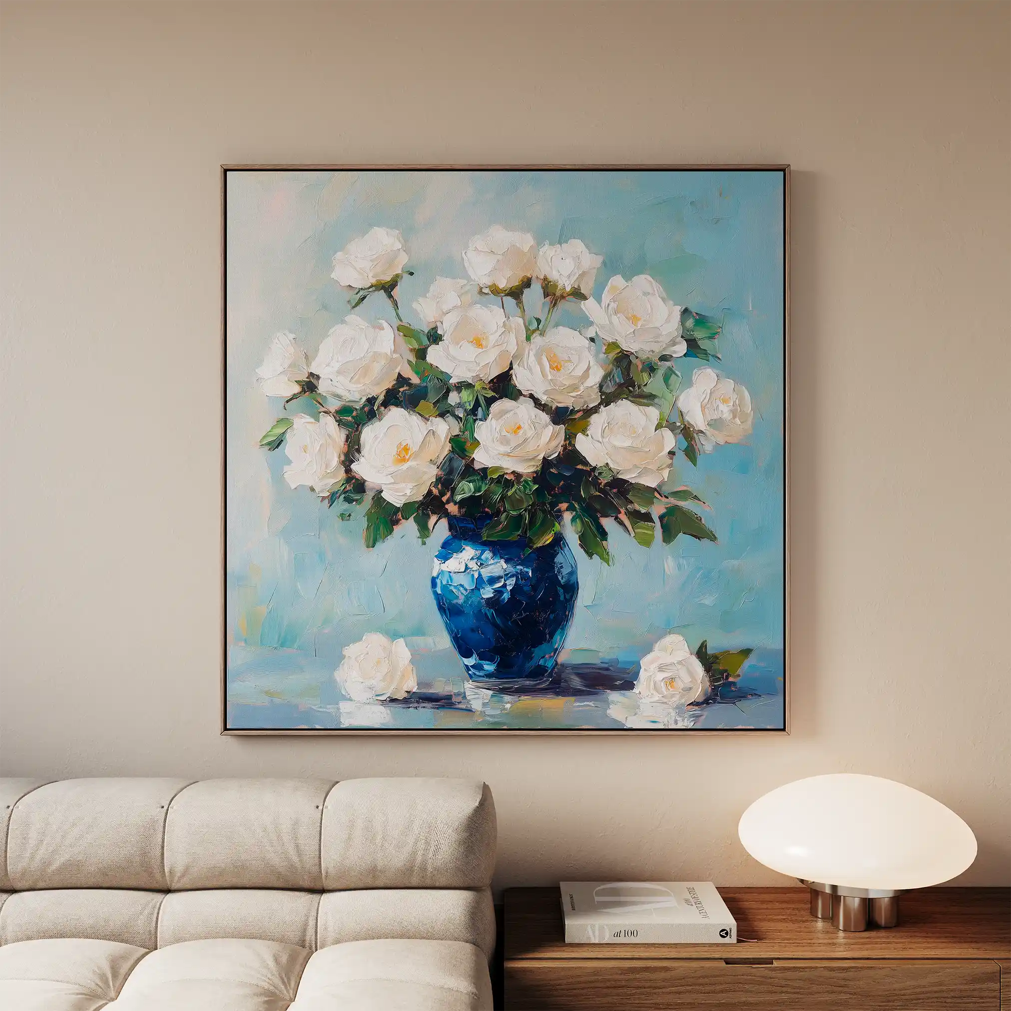 Floral 1376 Canvas Art 60 x 60 cm / Black