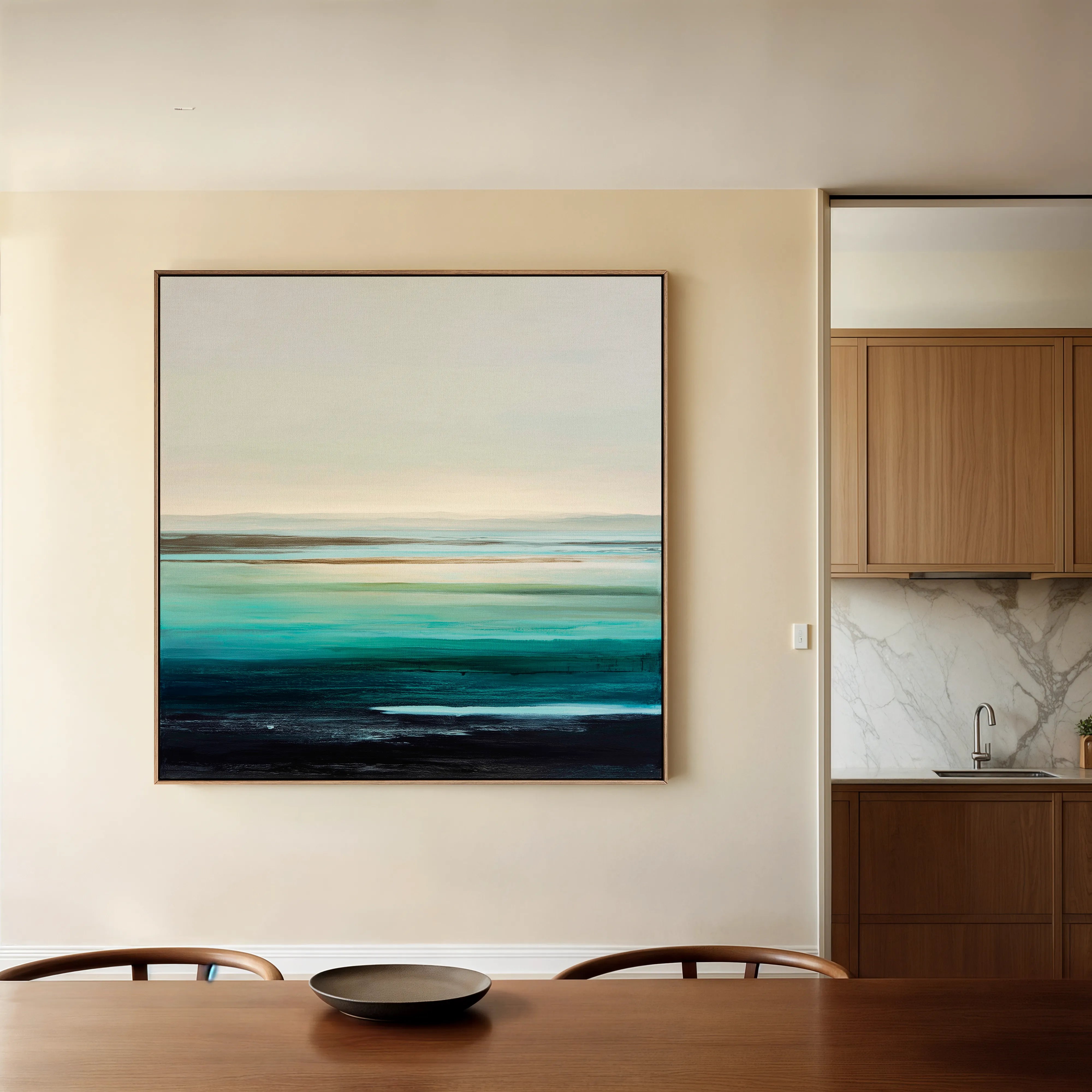 Abstract 1377 Canvas Art 16" x 16" / 40 x 40 cm / Black