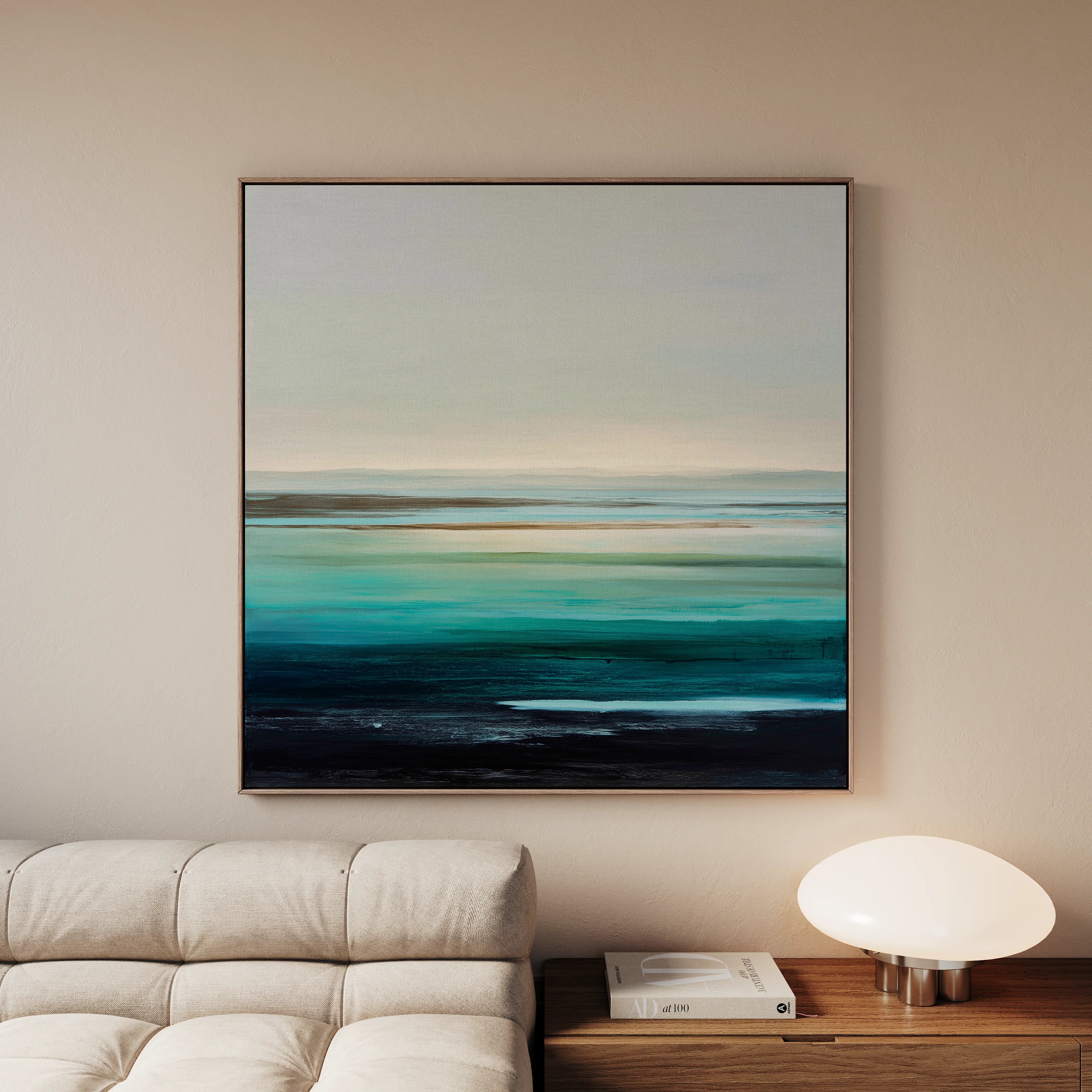 Abstract 1377 Canvas Art 16" x 16" / 40 x 40 cm / Black