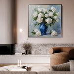Floral 1377 Canvas Art 16" x 16" / 40 x 40 cm / Black