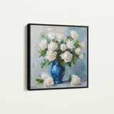 Floral 1377 Canvas Art 16" x 16" / 40 x 40 cm / Black