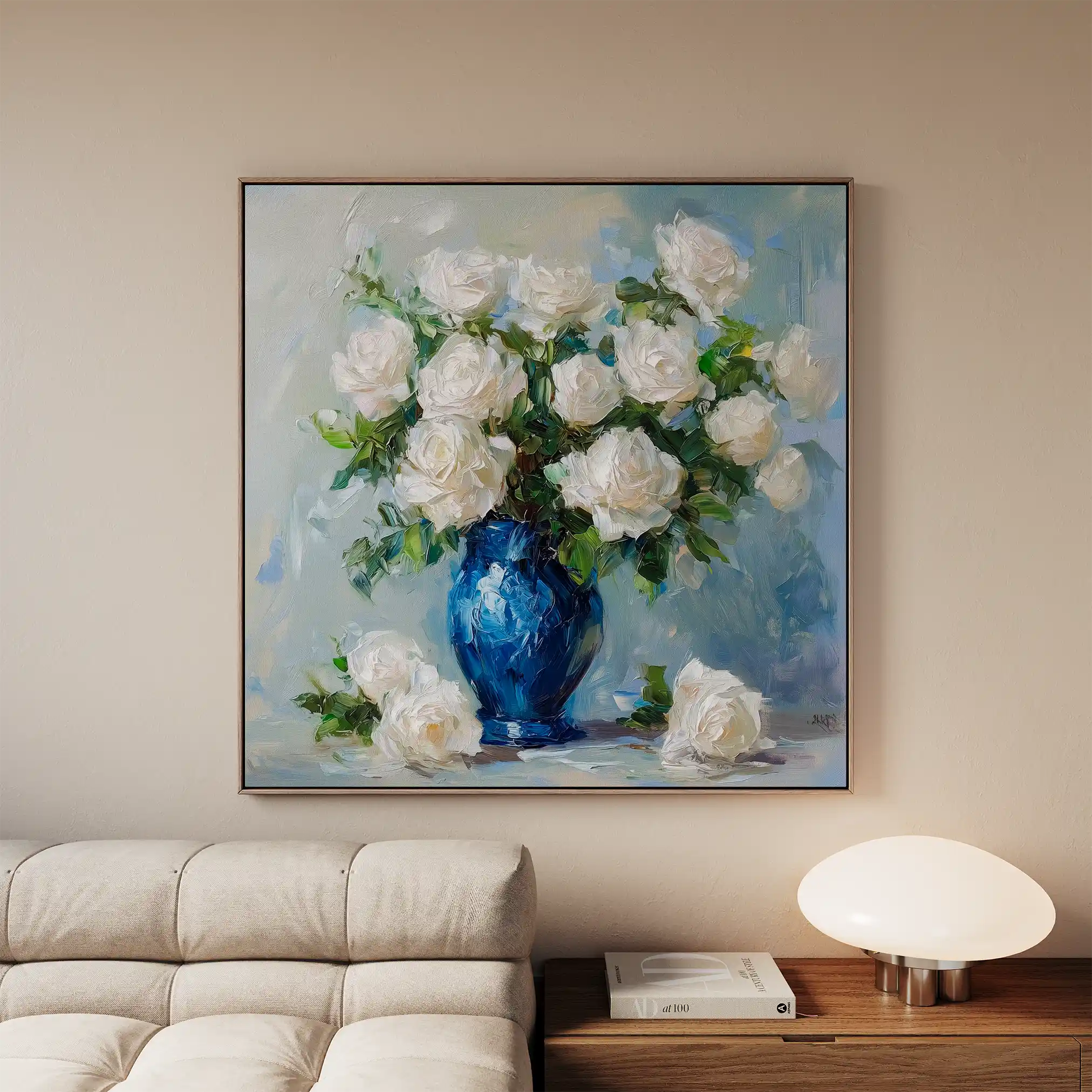Floral 1377 Canvas Art 60 x 60 cm / Black