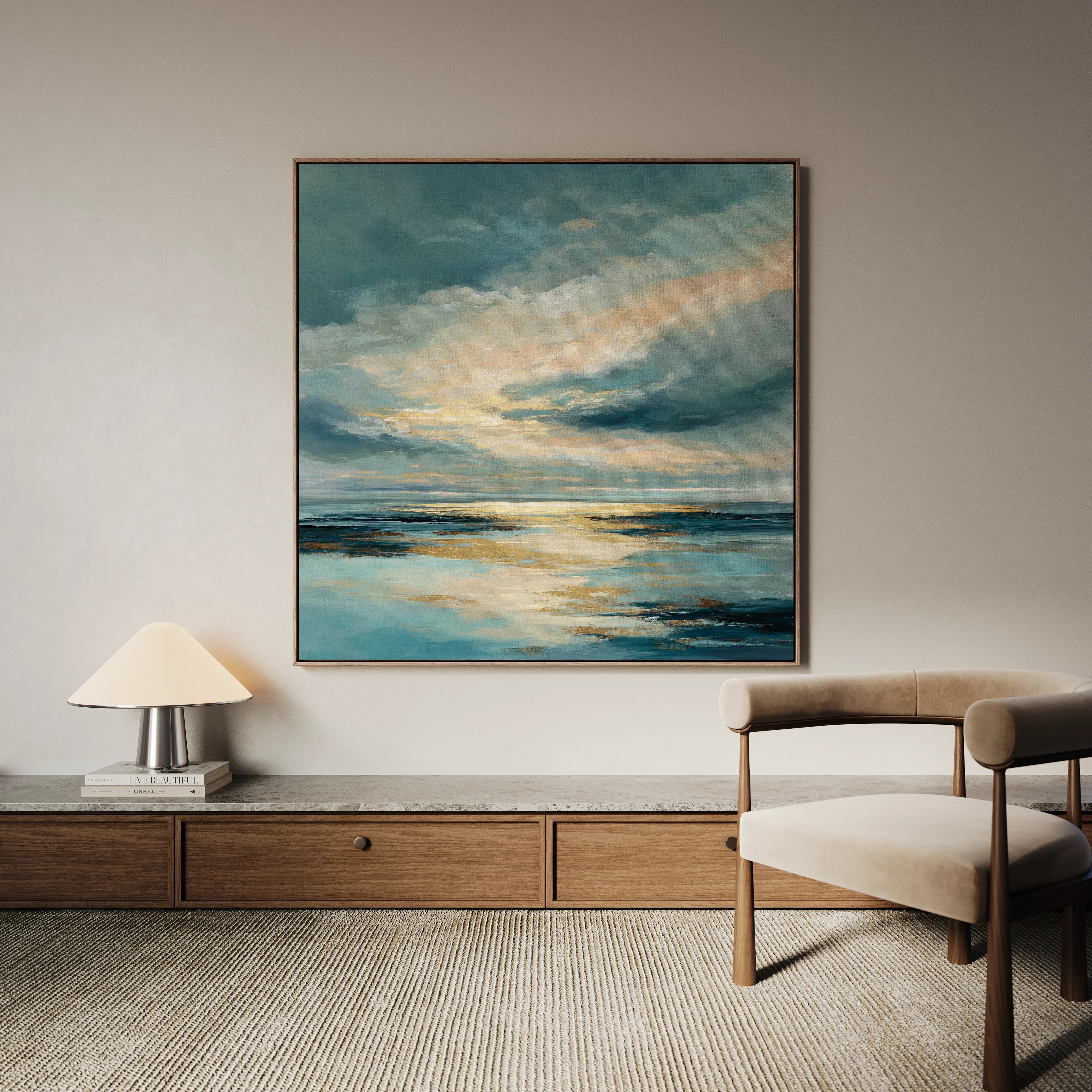 Abstract 1378 Canvas Art 16" x 16" / 40 x 40 cm / Black