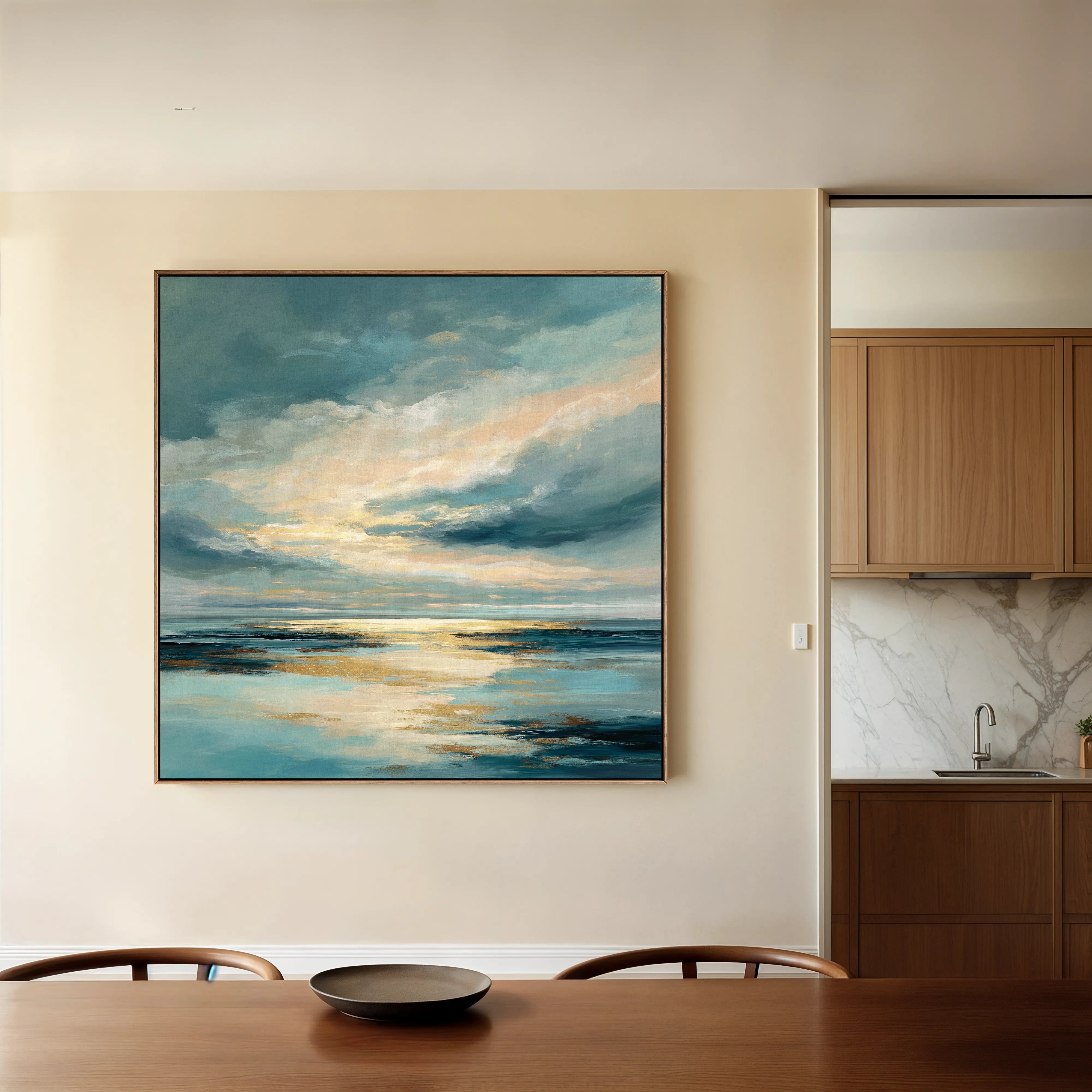 Abstract 1378 Canvas Art 16" x 16" / 40 x 40 cm / Black