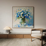 Floral 1378 Canvas Art 16" x 16" / 40 x 40 cm / Black