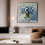 Floral 1378 Canvas Art 16" x 16" / 40 x 40 cm / Black