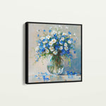 Floral 1378 Canvas Art 16" x 16" / 40 x 40 cm / Black