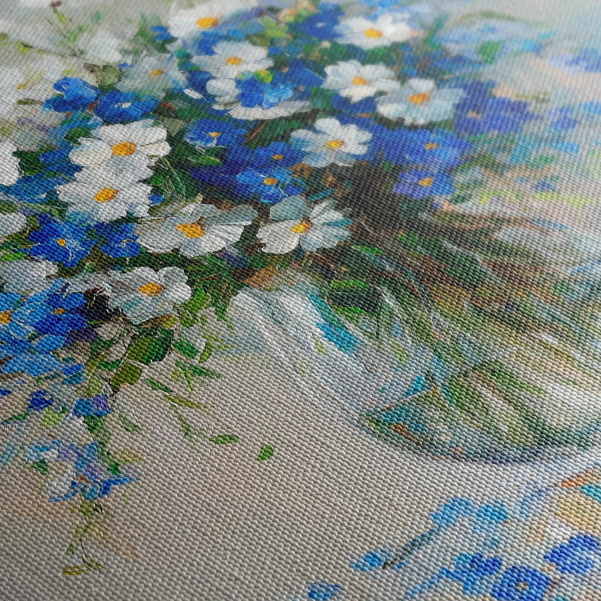 Floral 1378 Canvas Art 16" x 16" / 40 x 40 cm / Black