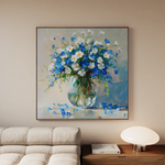 Floral 1378 Canvas Art 60 x 60 cm / Black