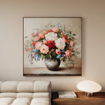 Floral 1379 Canvas Art 16" x 16" / 40 x 40 cm / Black