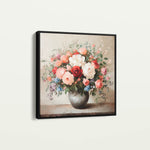 Floral 1379 Canvas Art 16" x 16" / 40 x 40 cm / Black