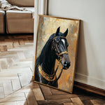 Horses 138 Canvas Art 18" x 24" / 45 x 60 cm / Black