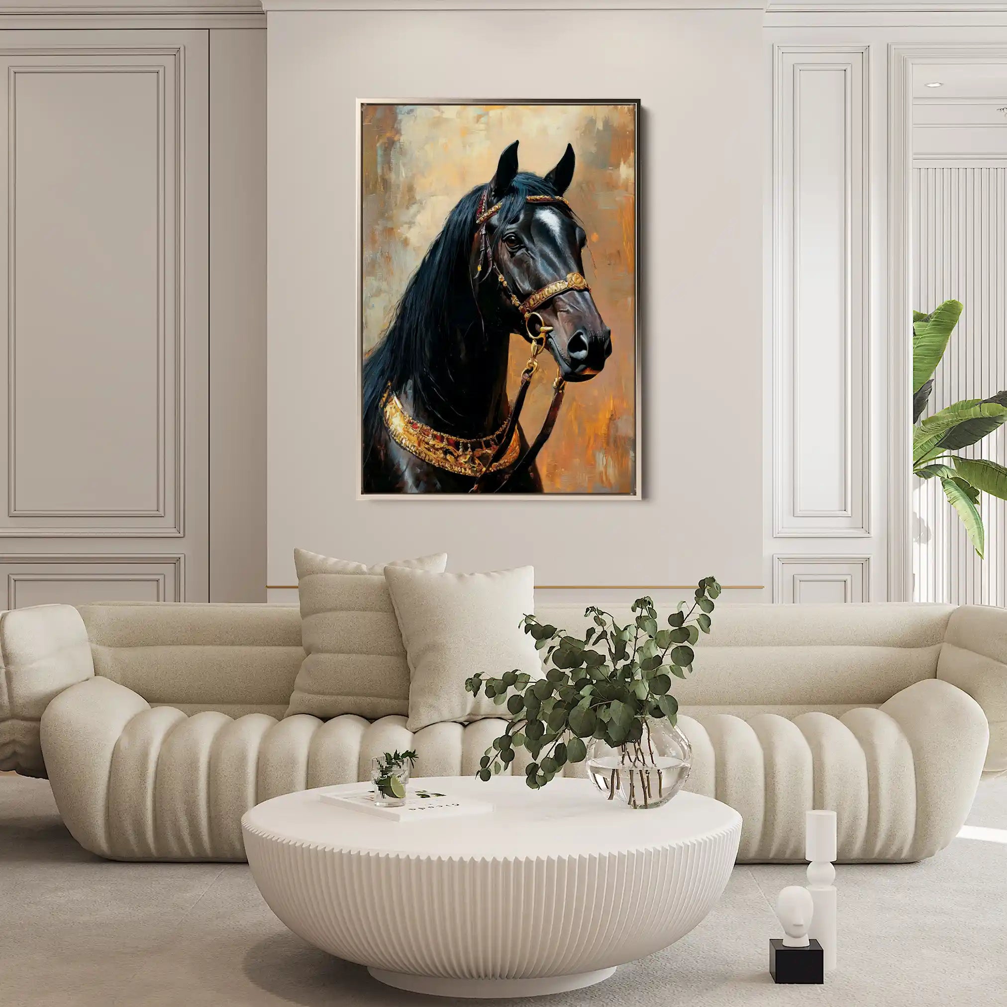 Horses 138 Canvas Art 60 x 40 cm / Black