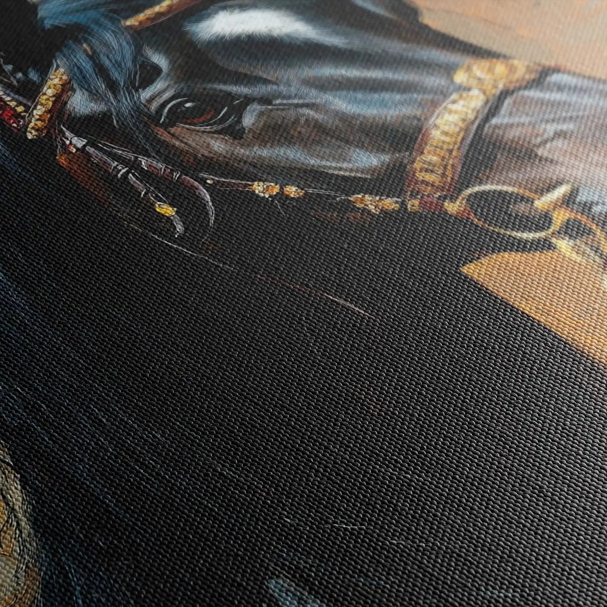 Horses 138 Canvas Art 60 x 40 cm / Black
