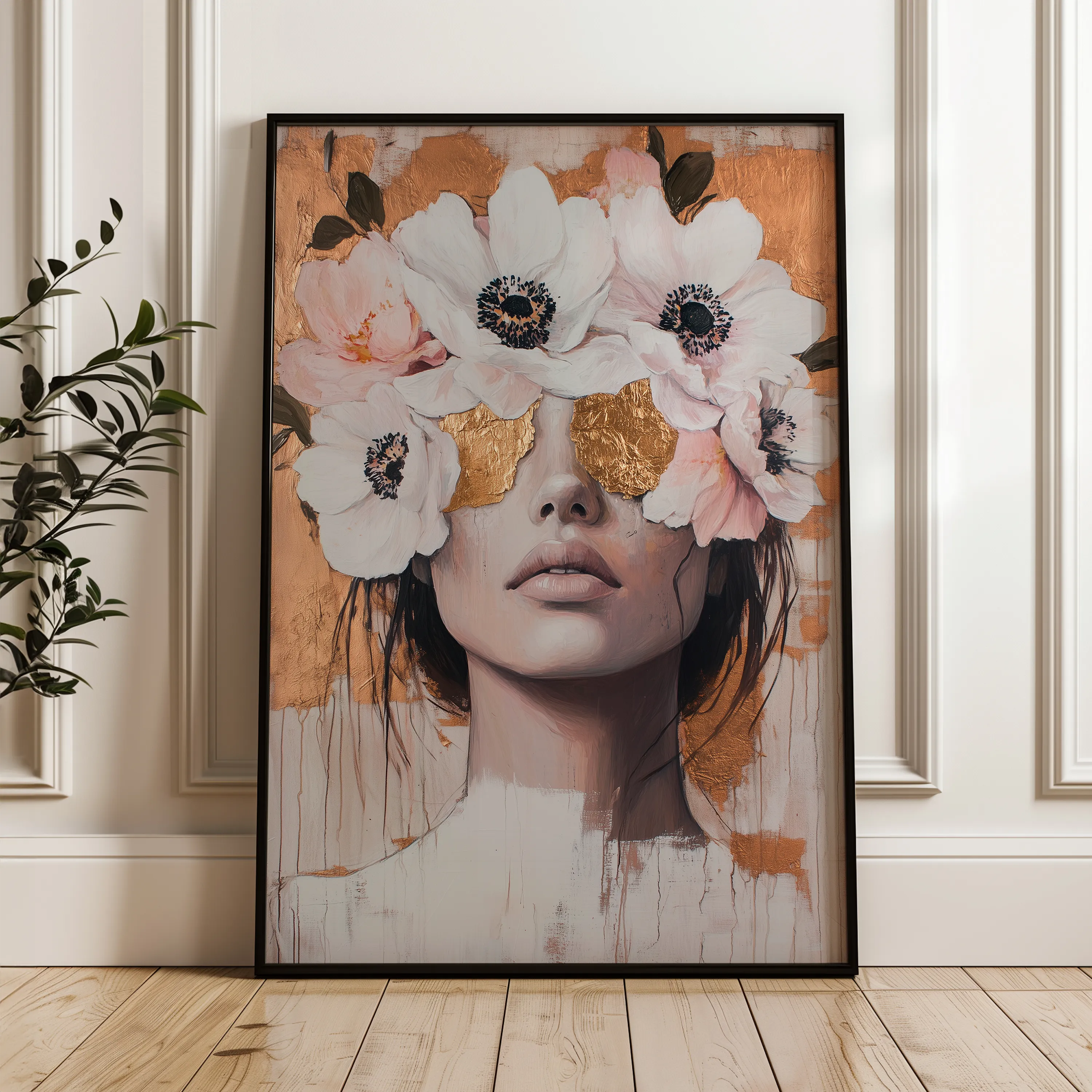 Portrait 138 Canvas Art 18" x 24" / 45 x 60 cm / Black