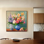 Floral 1380 Canvas Art 16" x 16" / 40 x 40 cm / Black