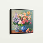 Floral 1380 Canvas Art 16" x 16" / 40 x 40 cm / Black