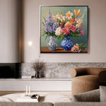 Floral 1380 Canvas Art 60 x 60 cm / Black