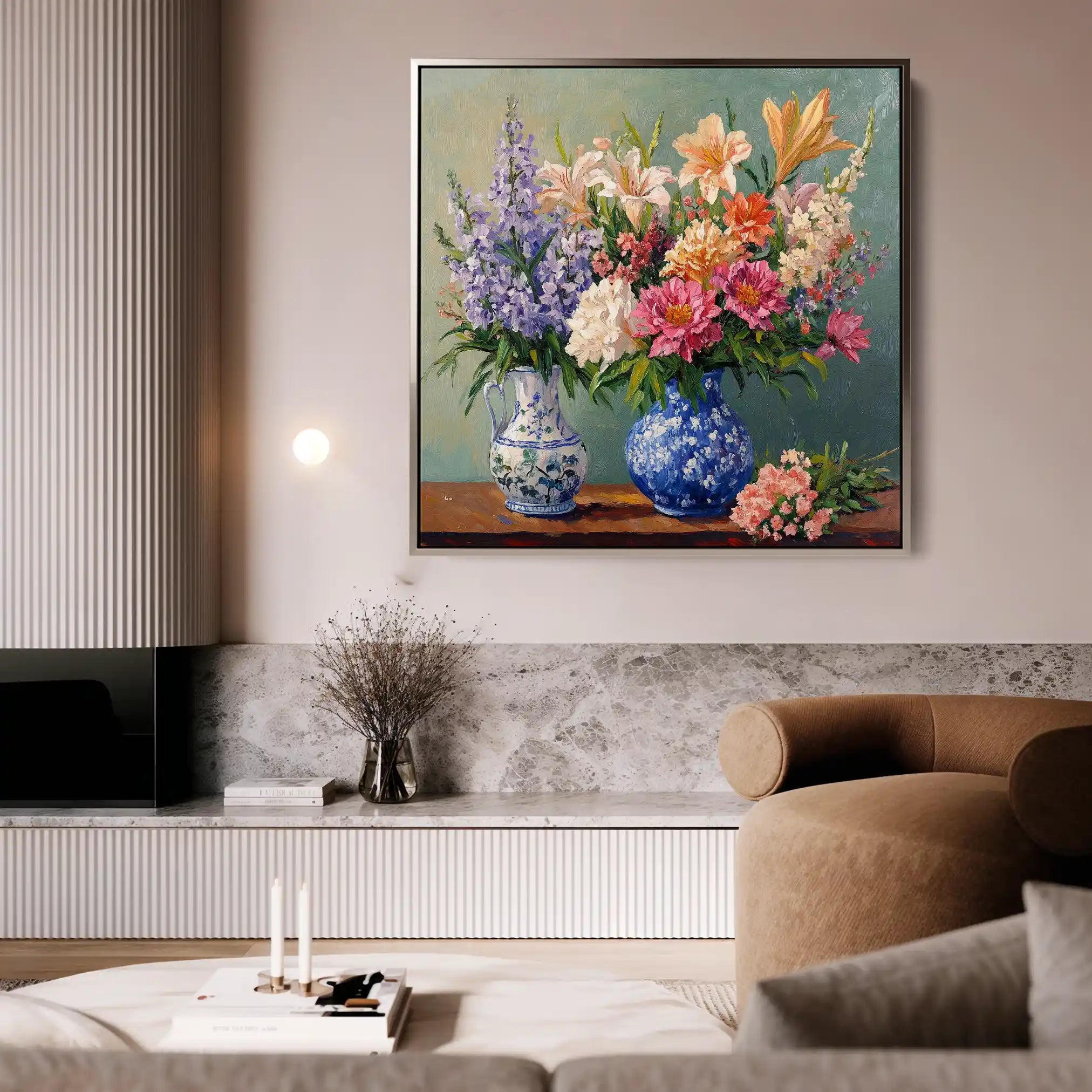 Floral 1380 Canvas Art 60 x 60 cm / Black