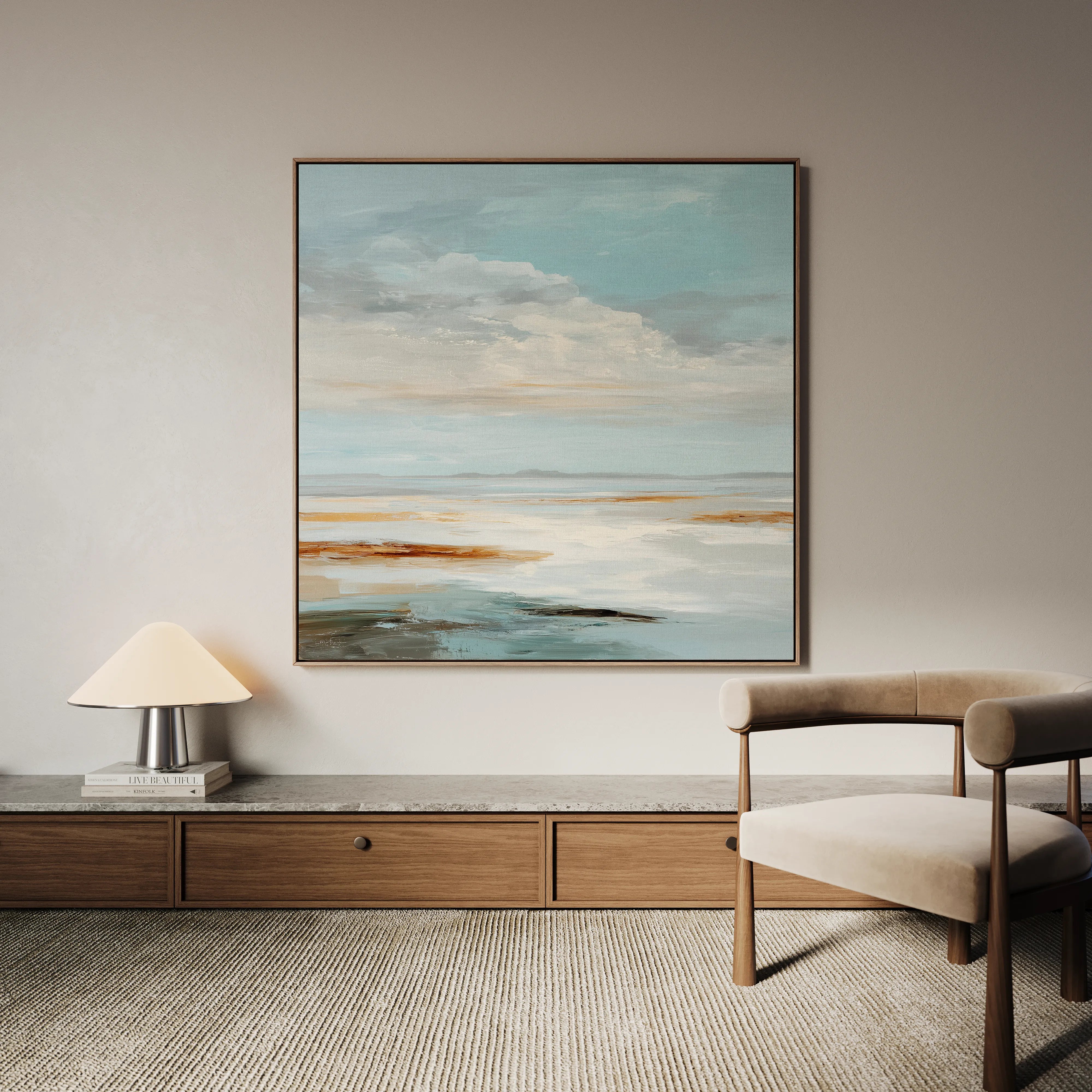 Abstract 1381 Canvas Art 16" x 16" / 40 x 40 cm / Black