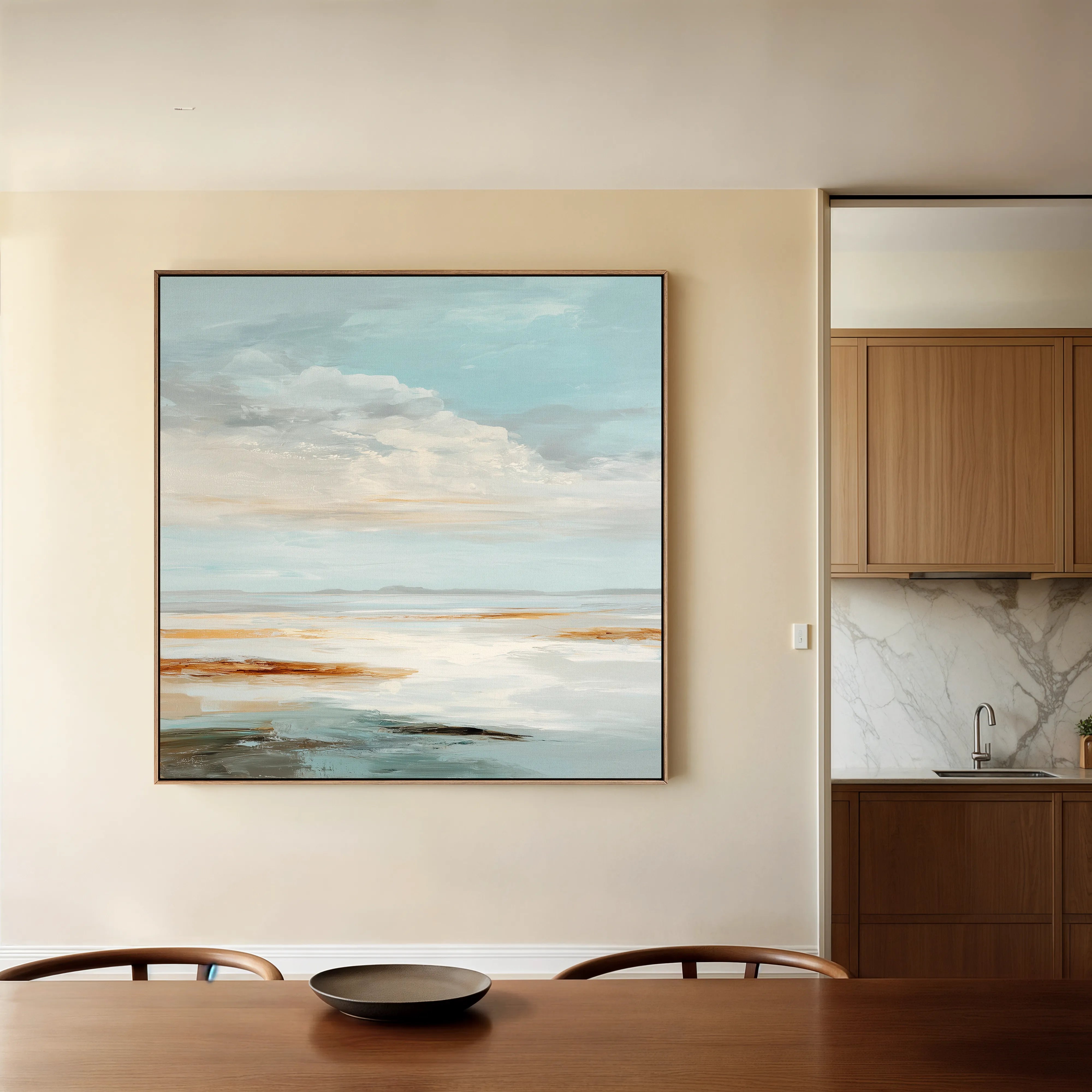 Abstract 1381 Canvas Art 16" x 16" / 40 x 40 cm / Black