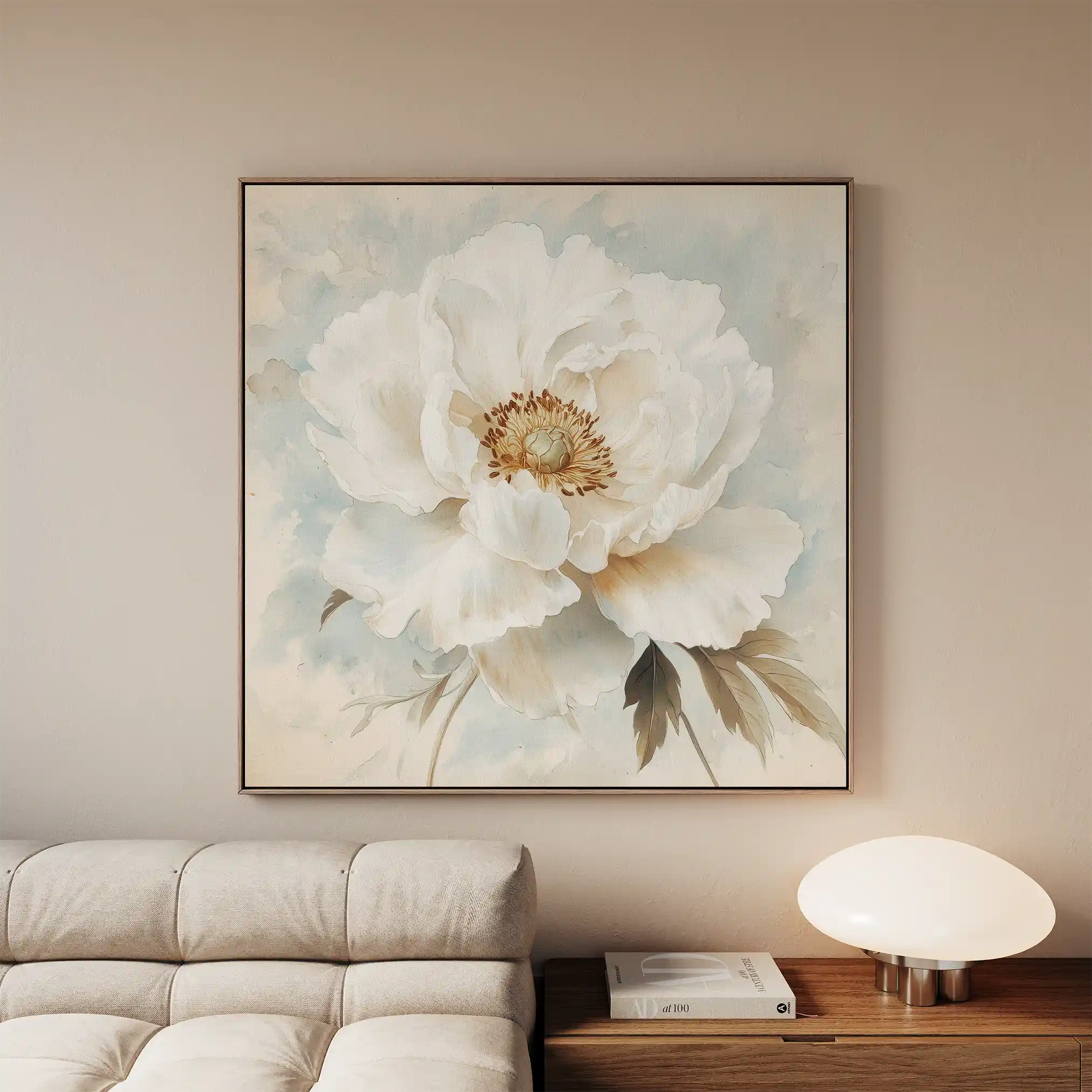 Floral 1381 Canvas Art 16" x 16" / 40 x 40 cm / Black