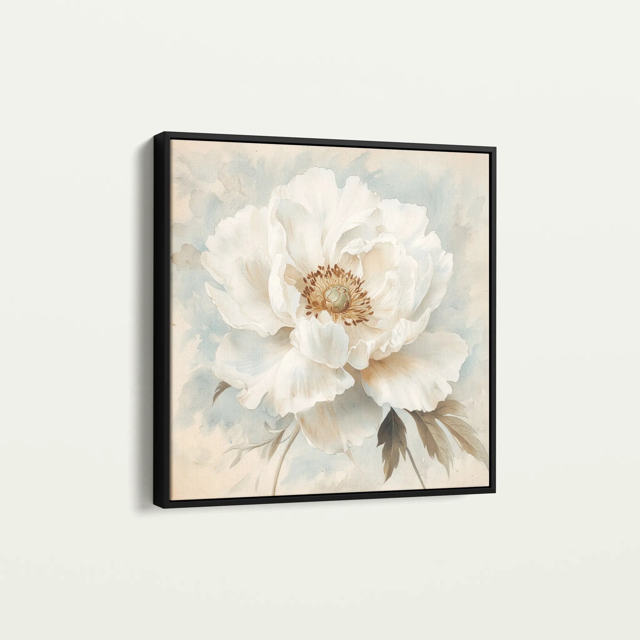 Floral 1381 Canvas Art 16" x 16" / 40 x 40 cm / Black