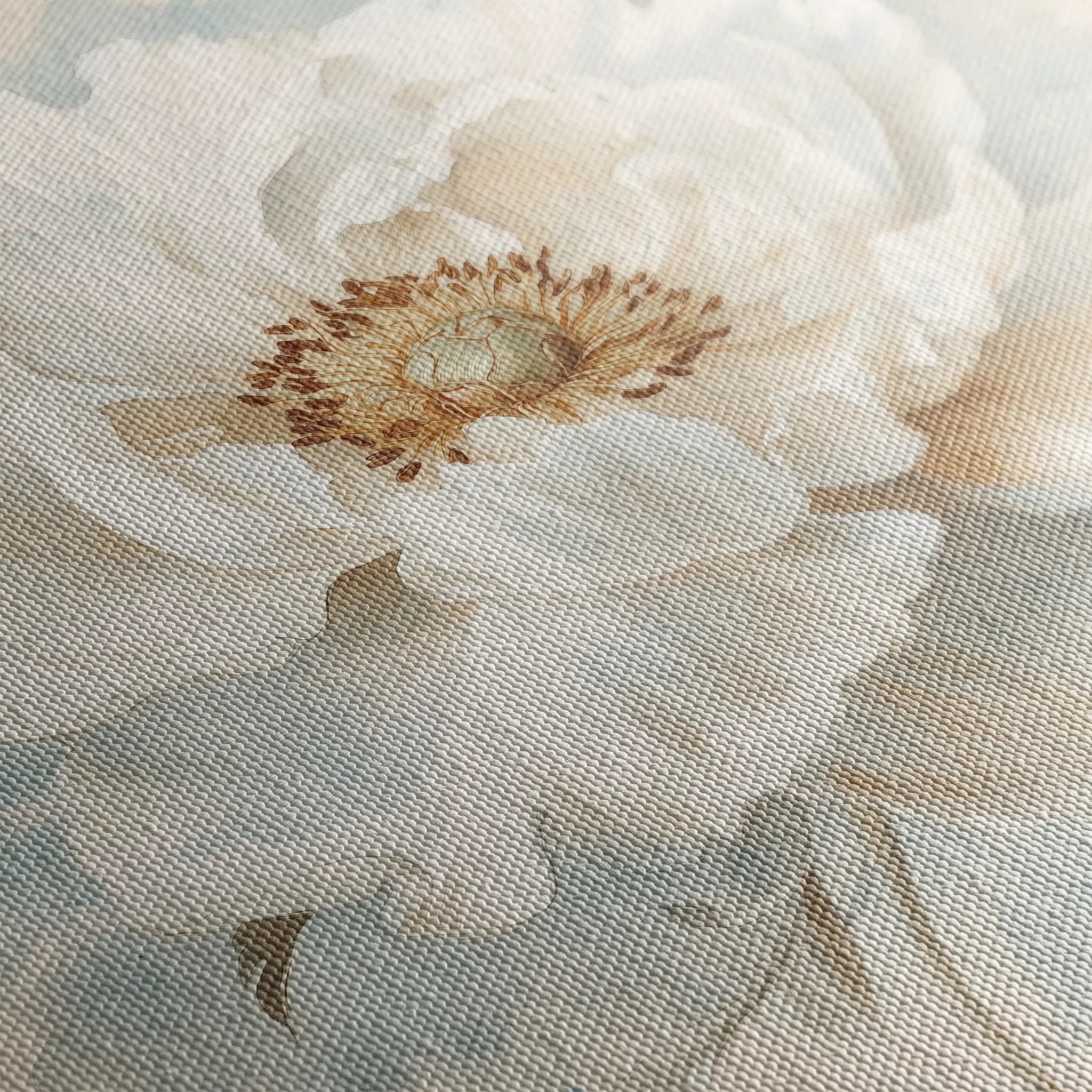 Floral 1381 Canvas Art 16" x 16" / 40 x 40 cm / Black